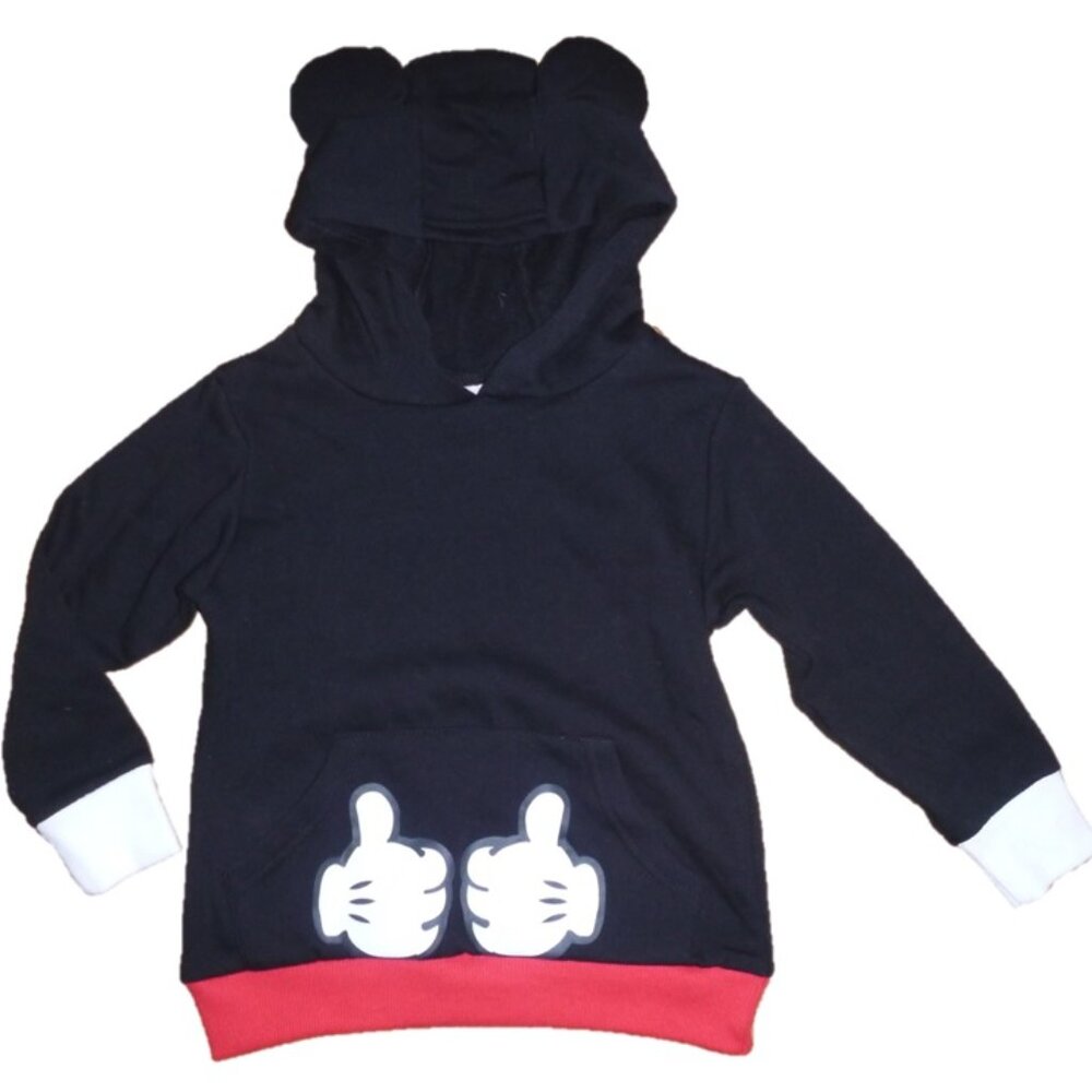 Toddler Boys Mickey Mouse Hoodie Sweatshirt --Hood with Ears Size 2T 3T 4T NWT